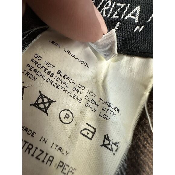 Patrizia Pepe Classic Plaid mid rise Brown 100% Wool Pants sz 40 - Picture 13 of 14